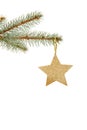 Christmas golden star Royalty Free Stock Photo