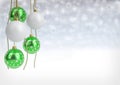 Christmas and golf balls on bokeh background. 3D illustration Royalty Free Stock Photo