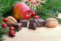 Christmas goodies with Christmas decoration Royalty Free Stock Photo