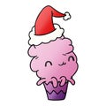 christmas gradient cartoon of kawaii muffin