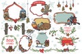 Christmas graphic elements,animals set Royalty Free Stock Photo