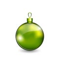 Christmas green ball on white background