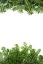 Christmas green framework with copy space isolated on white back Royalty Free Stock Photo