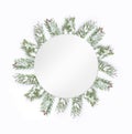 Christmas green framework isolated on white background Royalty Free Stock Photo