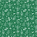 Christmas Green Seamless Pattern. Vector Royalty Free Stock Photo