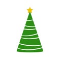 Christmas Green Tree Fir Anstract with Star