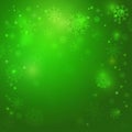 Christmas green Vector background with snowflakes.