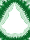 Christmas Green White Border. Shape of a Christmas tree. Frost P