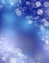 Christmas greeting background. Abstract blue bokeh background. Greeting card Royalty Free Stock Photo