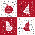 Merry Christmas Greeting Bundle Vector silhouette Royalty Free Stock Photo