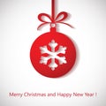 Christmas greeting card background with bauble, vecror
