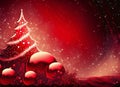 Christmas greeting card and banner with red gracefull background