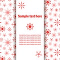 Christmas greeting card, banner with red snowflakes