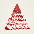 Christmas, greeting card. Beautiful handwritten lettering. Vector illustration