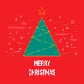 Christmas Greeting Card. Christmas Tree Modern Design.
