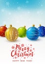 Christmas card with color balls