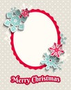 Christmas greeting card with colorful snowflakes