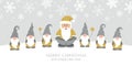 christmas greeting card with cute santa and christmas dwarf Royalty Free Stock Photo