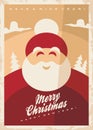 Christmas greeting card design template with smiling Santa Claus Royalty Free Stock Photo