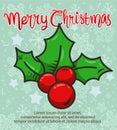 Christmas greeting card and doodle berries vector