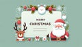 Christmas greeting card featuring a cartoon Santa Claus and a reindeer, Generative AI Royalty Free Stock Photo