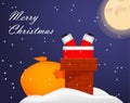 Christmas greeting card. Funny Santa Claus Royalty Free Stock Photo