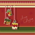 Christmas greeting card with gift boxes