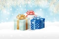 Christmas Greeting Card with Gift Boxes