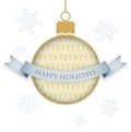 Christmas greeting card with hanging bauble