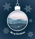 Christmas greeting card with hanging bauble Royalty Free Stock Photo