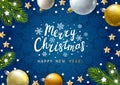 Christmas greeting card with holiday decor Royalty Free Stock Photo