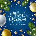 Christmas greeting card with holiday decor