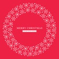 Merry Christmas snowflakes flat red postcard