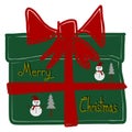 Christmas Greeting Card, Merry Christmas, gift box