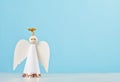 Christmas greeting card mock up with paper angel and christmas t Royalty Free Stock Photo