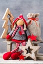 Christmas greeting card. Noel gnome background. Christmas symbol Royalty Free Stock Photo