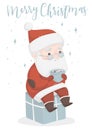 Christmas greeting card with santa claus