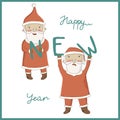 Christmas greeting card with Santa Claus