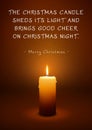 Christmas Greeting Card with Single Candle and Poem