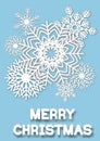 Christmas greeting card snoflakes.