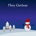 Christmas greeting card with snowmen. vector illustrion design.