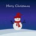 Christmas greeting card with snowmen. vector illustrion design.