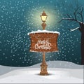 Christmas greeting card - snowy winter background. Royalty Free Stock Photo