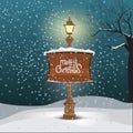 Christmas greeting card - snowy winter background. Royalty Free Stock Photo