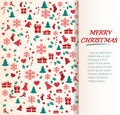 Christmas greeting card with space pattern background vector illustration Royalty Free Stock Photo