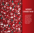 Christmas greeting card with space pattern background vector illustration Royalty Free Stock Photo