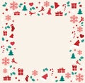 Christmas greeting card with space pattern background vector illustration Royalty Free Stock Photo