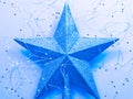 Christmas greeting card sparkling star topper blue Royalty Free Stock Photo