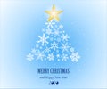 Christmas greeting card with star and snowflakes. Design for Christmas and New Year