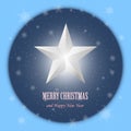 Christmas greeting card with star and snowflakes. Design for Christmas and New Year. Vector illustration